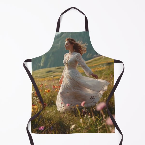 Aperçu de l'œuvre Victorian Woman Running Through Wildflower Meadow créée et vendue par BlareBlare.