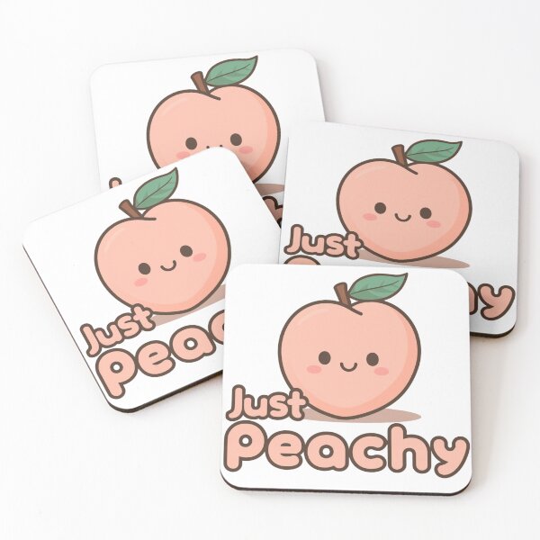 Item preview, Just Peachy – Funny Kawaii Fruit Pun Graphic (Minimalist Peach Design) designed and sold by Silly Shapes Co..
