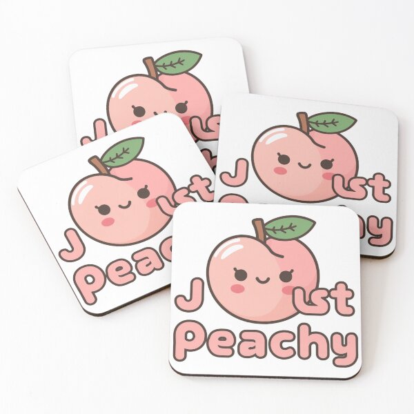 Item preview, Just Peachy – Funny Kawaii Fruit Pun Graphic (Minimalist Peach Design) designed and sold by Silly Shapes Co..