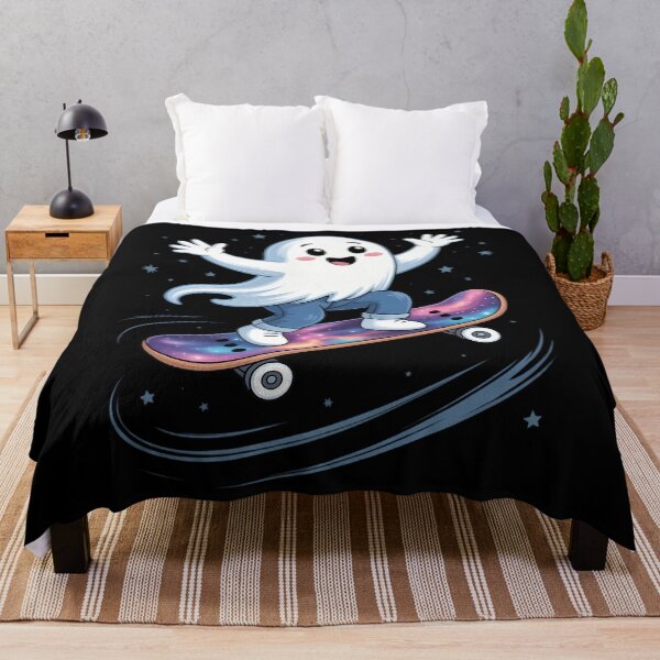 Item preview, Cute Ghost On Skateboard Funny Halloween Skater designed and sold by CookWorldLaughs.