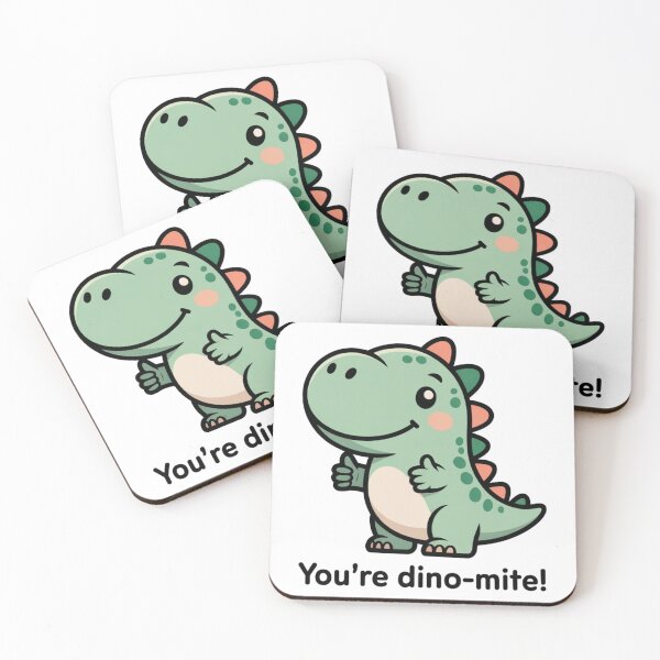 Item preview, You’re Dino-Mite! – Adorable Minimalist Dinosaur Pun Design designed and sold by Silly Shapes Co..