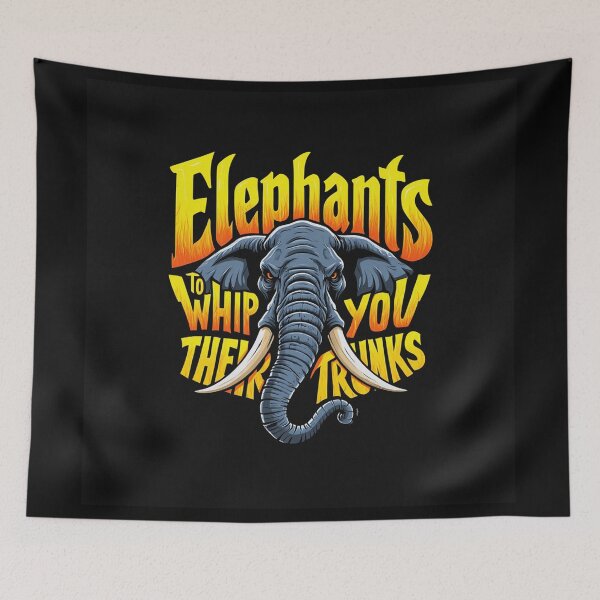 Item preview,  Elephants like to whip you with their trunks designed and sold by Vintage Designs +.