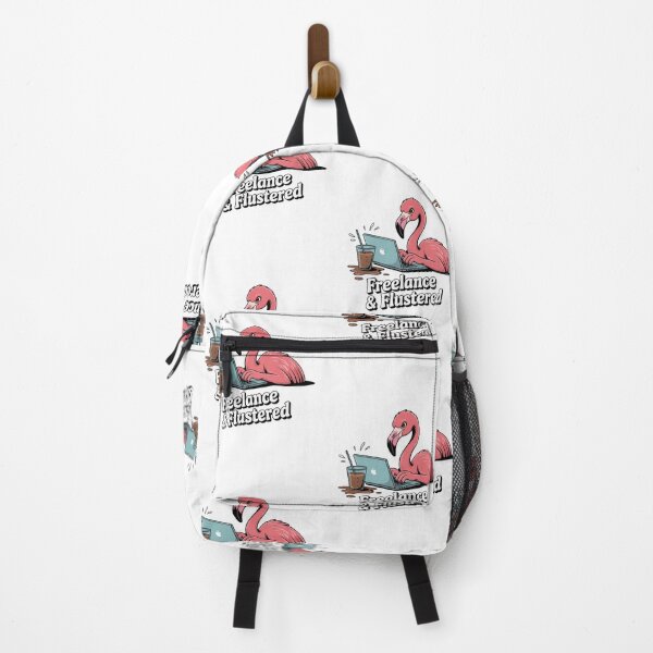 Item preview, Freelance & Flustered – Funny Flamingo at Work designed and sold by ArtByYunus.