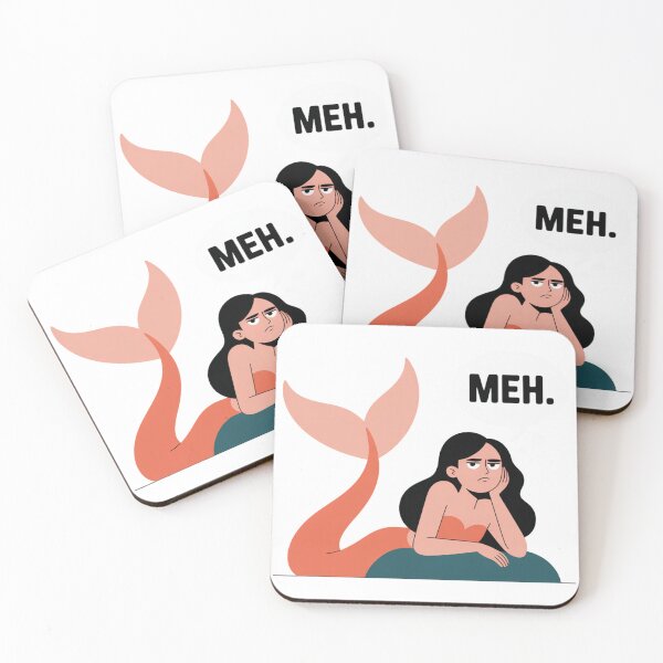 Item preview, Meh-rmaid – Unenthusiastic Sea Creature designed and sold by Silly Shapes Co..
