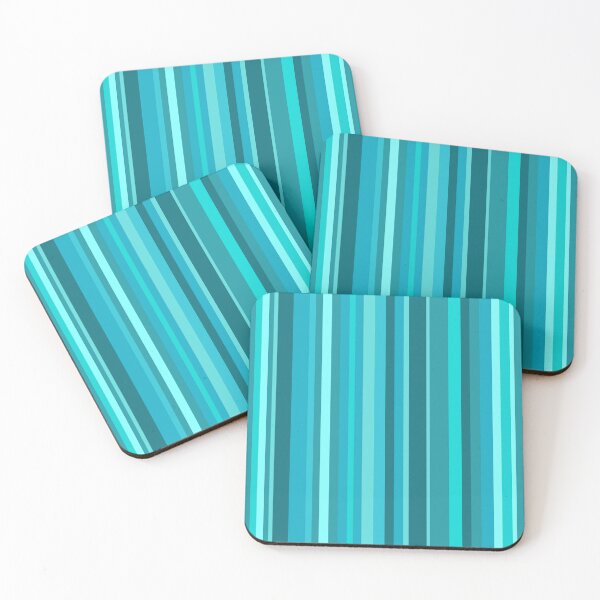 Item preview, Teal Blue Ocean Color Coastal Stripes designed and sold by fontspree.