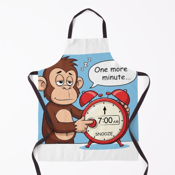 Item preview, Sleepy Monkey Hitting the Snooze Button – "One More Minute…" designed and sold by HopaHope.