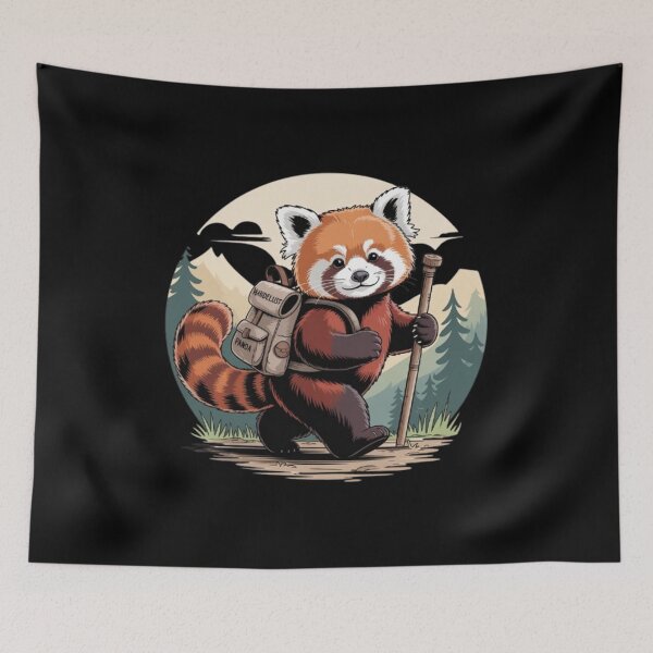 Item preview, Hiking panda Backpacking Animals  designed and sold by BHMARTS.