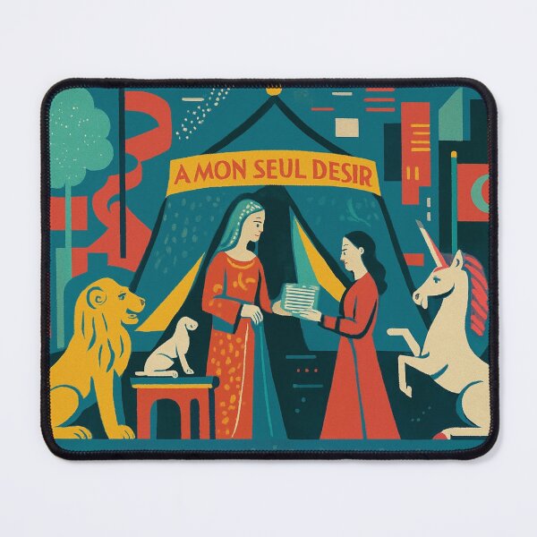 Item preview, A MON SEUL DESIR – Retro Style Cluny Tapestry in Purple designed and sold by QuantumKey.