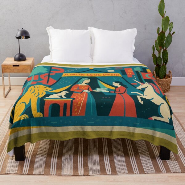 Item preview, A MON SEUL DESIR – Retro Style Cluny Tapestry in Purple designed and sold by QuantumKey.