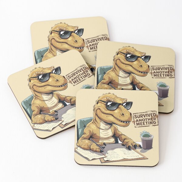 Item preview,  Dinosaur Quote: “Survived Another Meeting” designed and sold by VectiveLab.