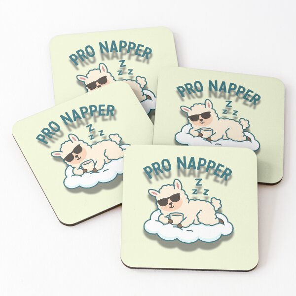 Item preview, Pro Napper – Cute Cartoon Llama Sleeping on a Cloud Illustration designed and sold by konthai.familyart.