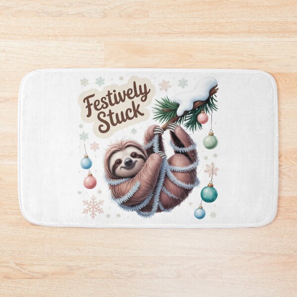 Artikelvorschau, Festlich festgesteckt – Süßes Faultier in Weihnachtsbeleuchtung entworfen und verkauft von ArtByYunus.