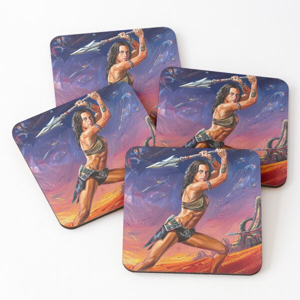 Item preview, Fantasy Barbarian Princess of Mars, a goddess with a spear designed and sold by Vintage Designs +.