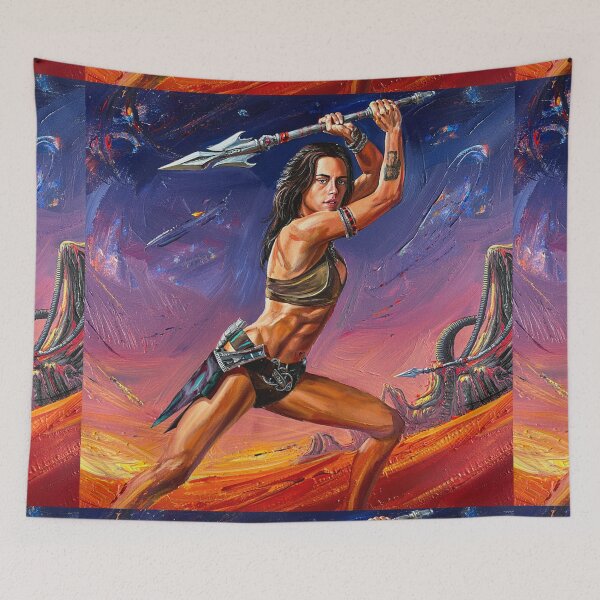 Item preview, Fantasy Barbarian Princess of Mars, a goddess with a spear designed and sold by Vintage Designs +.
