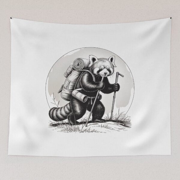 Item preview, Hiking panda Backpacking Animals  designed and sold by BHMARTS.