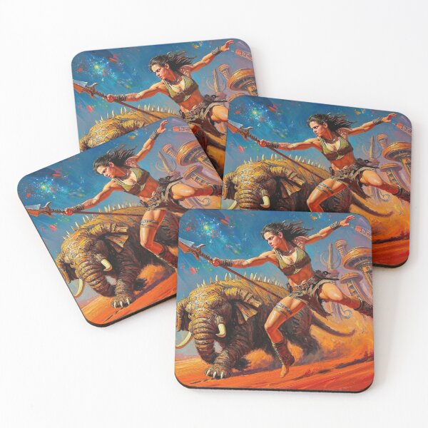 Item preview, Fantasy Barbarian Princess of Mars, a goddess with a spear designed and sold by Vintage Designs +.