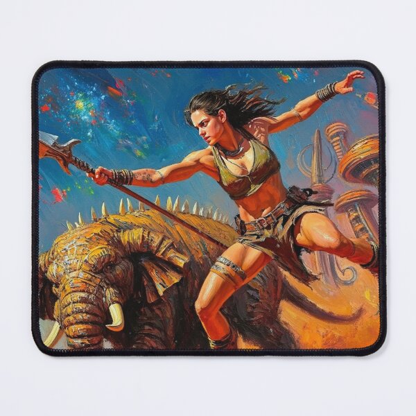 Item preview, Fantasy Barbarian Princess of Mars, a goddess with a spear designed and sold by Vintage Designs +.