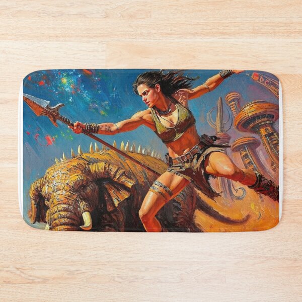 Item preview, Fantasy Barbarian Princess of Mars, a goddess with a spear designed and sold by Vintage Designs +.
