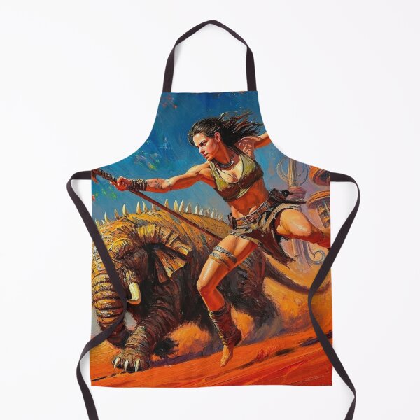 Item preview, Fantasy Barbarian Princess of Mars, a goddess with a spear designed and sold by Vintage Designs +.