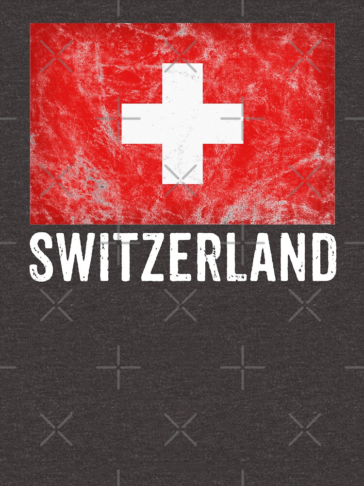 Switzerland Flag Distressed Vintage Swiss Souvenir by thespottydogg