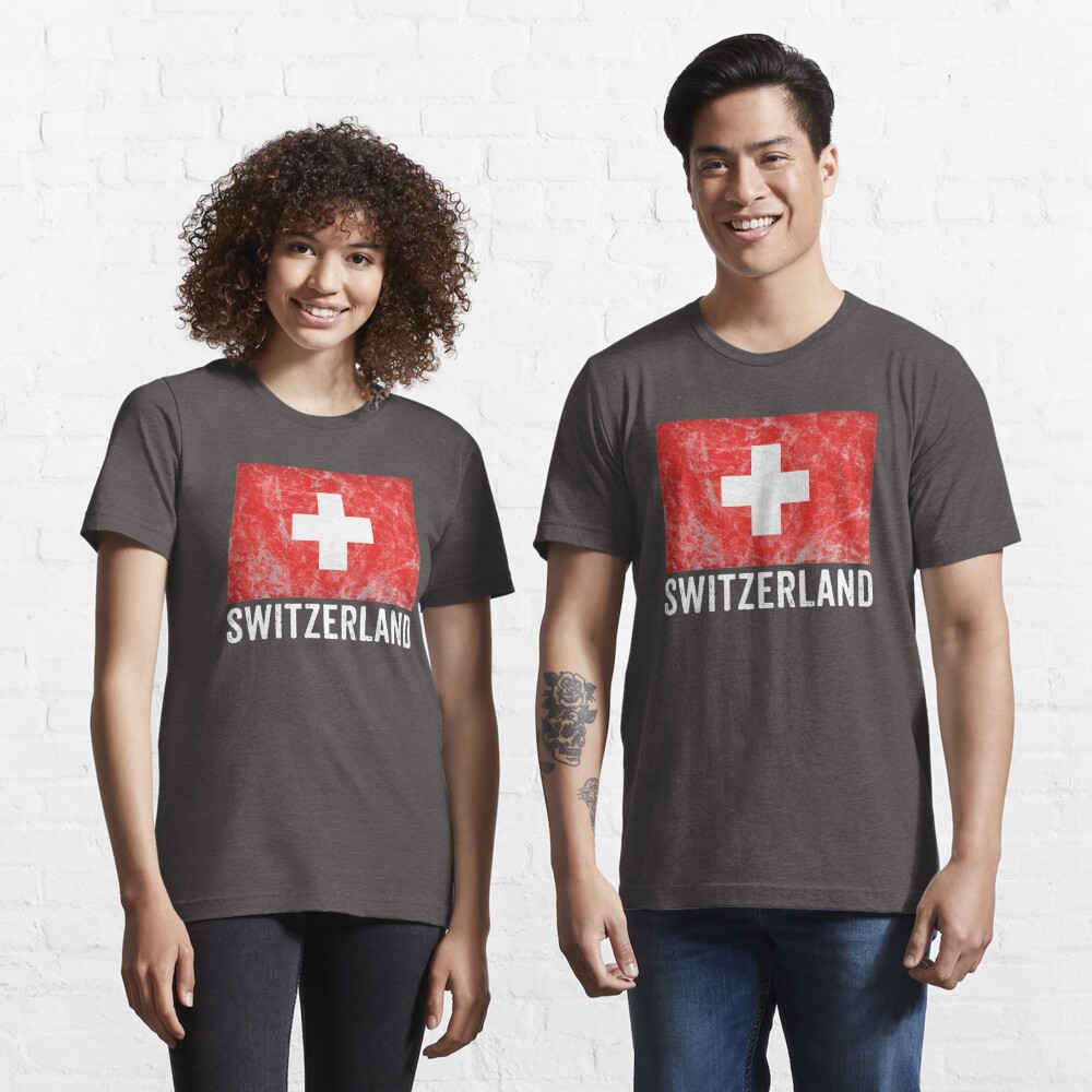 Switzerland Flag Distressed Vintage Swiss Souvenir Essential T-Shirt