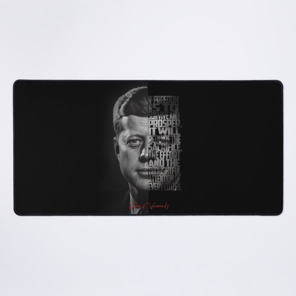 Item preview, John F. Kennedy Freedom Quote – Black and White Inspirational Portrait designed and sold by Enea Kelo.