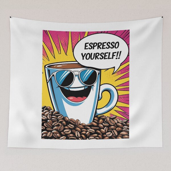 Item preview, Espresso Yourself! – Funny Coffee Pop-Art Design designed and sold by RAKO13.