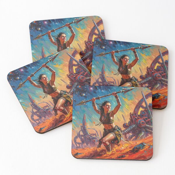 Item preview, Fantasy Barbarian Princess of Mars, a goddess with a spear designed and sold by Vintage Designs +.