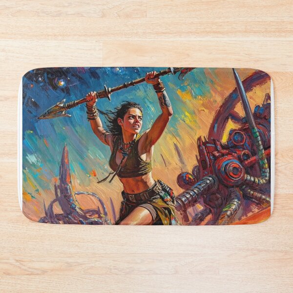 Item preview, Fantasy Barbarian Princess of Mars, a goddess with a spear designed and sold by Vintage Designs +.