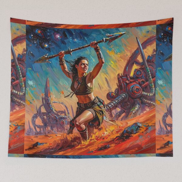 Item preview, Fantasy Barbarian Princess of Mars, a goddess with a spear designed and sold by Vintage Designs +.