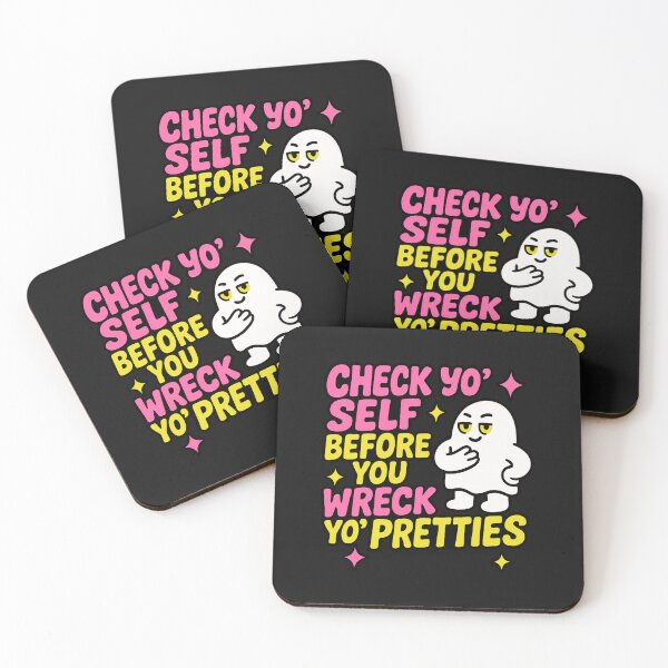 Item preview, Check Yo’ Self Before You Wreck Yo’ Pretties: Funny Breast Cancer Awareness Artwork designed and sold by elynne9.