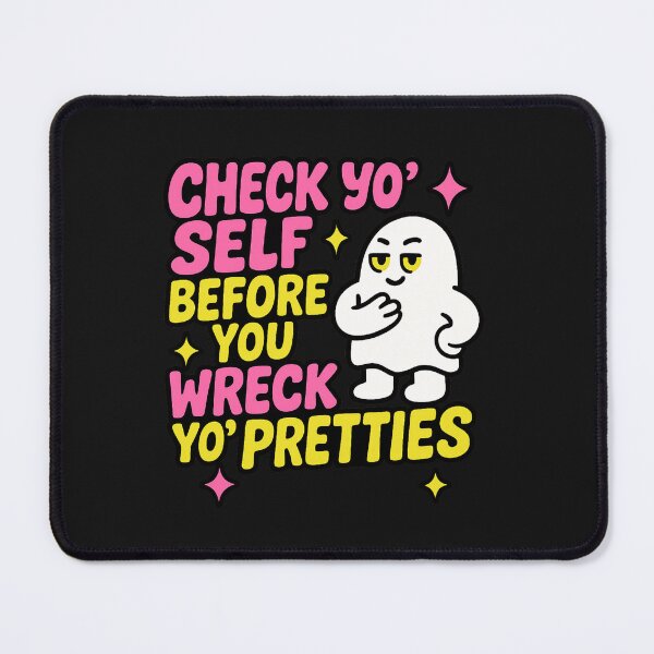 Item preview, Check Yo’ Self Before You Wreck Yo’ Pretties: Funny Breast Cancer Awareness Artwork designed and sold by elynne9.