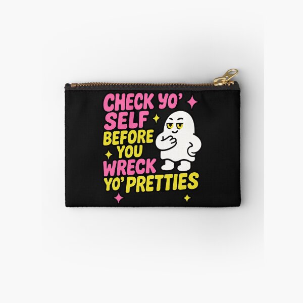 Item preview, Check Yo’ Self Before You Wreck Yo’ Pretties: Funny Breast Cancer Awareness Artwork designed and sold by elynne9.