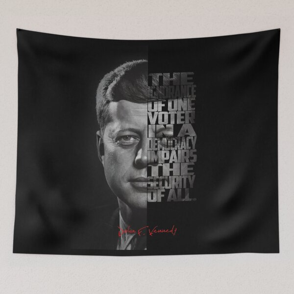 Item preview, John F. Kennedy Freedom Quote – Black and White Inspirational Portrait designed and sold by Enea Kelo.