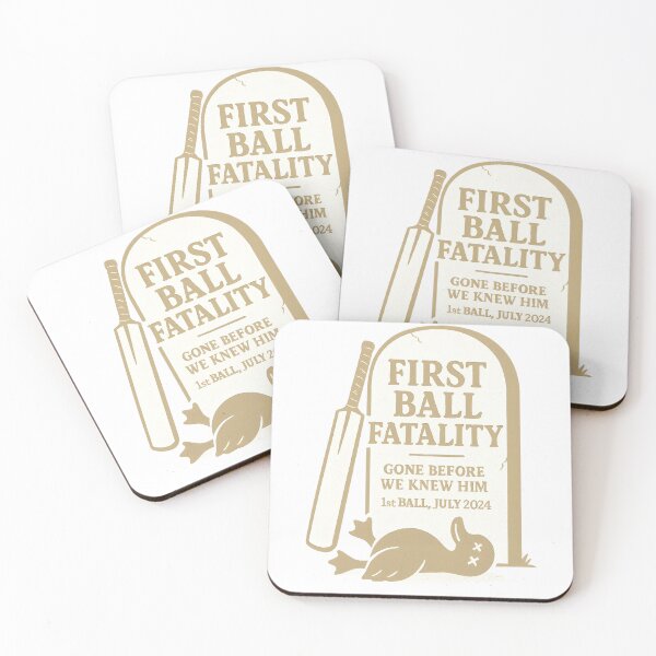 Item preview, First Ball Fatality – Cricket Tombstone Tee designed and sold by WhisperFrame.