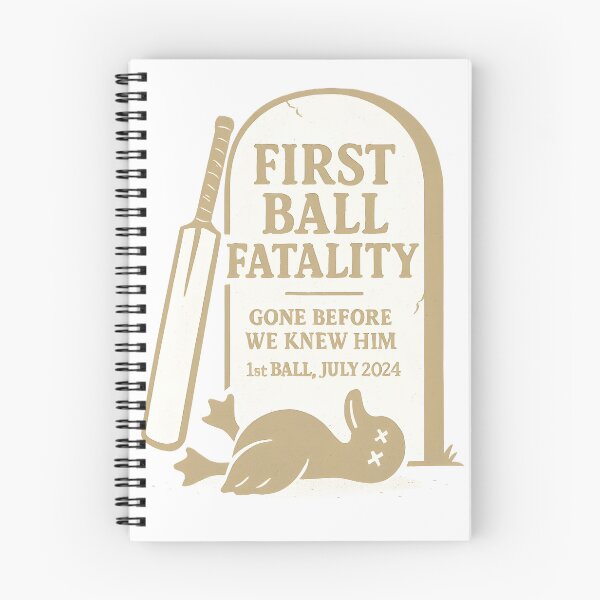 Item preview, First Ball Fatality – Cricket Tombstone Tee designed and sold by WhisperFrame.
