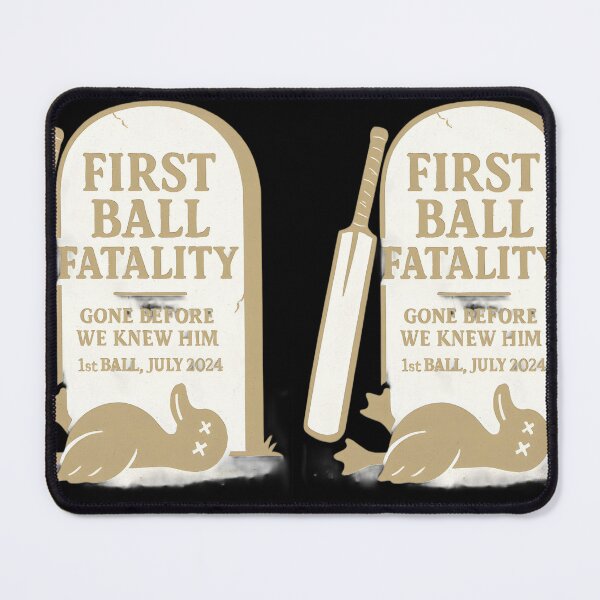 Item preview, First Ball Fatality – Cricket Tombstone Tee designed and sold by WhisperFrame.