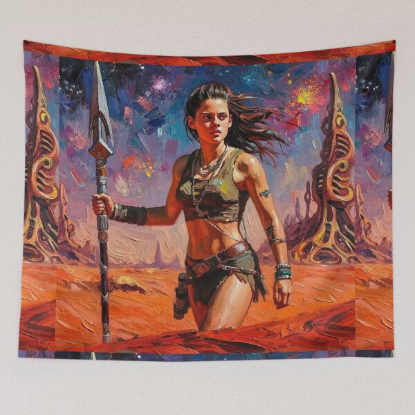 Item preview, Fantasy Barbarian Princess of Mars, a goddess with a spear designed and sold by Vintage Designs +.