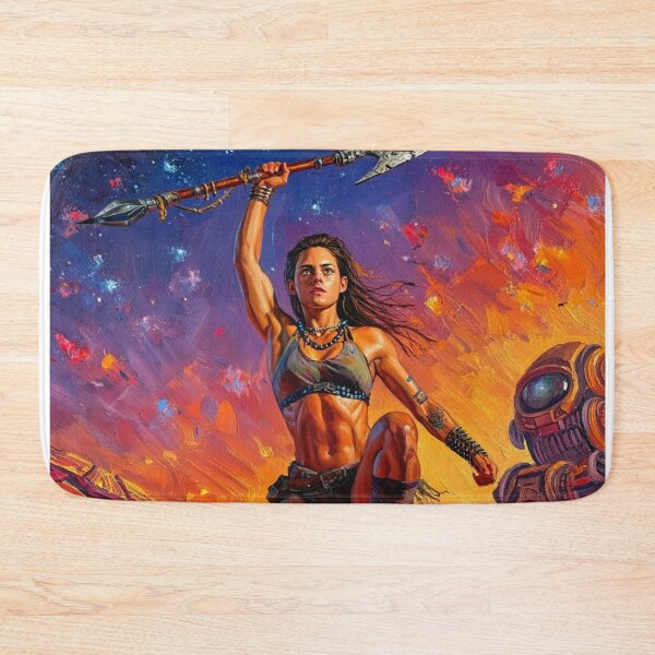 Item preview, Fantasy Barbarian Princess of Mars, a goddess with a spear designed and sold by Vintage Designs +.