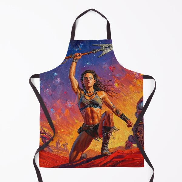 Item preview, Fantasy Barbarian Princess of Mars, a goddess with a spear designed and sold by Vintage Designs +.