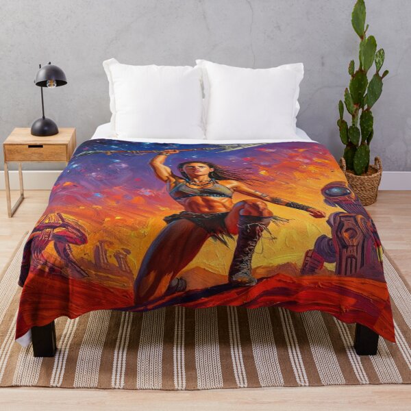 Item preview, Fantasy Barbarian Princess of Mars, a goddess with a spear designed and sold by Vintage Designs +.