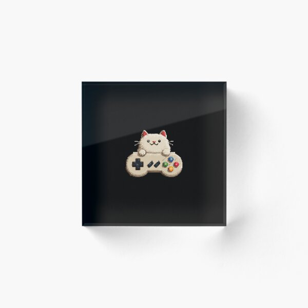 Item preview, Gato controlador de pixel art: divertido regalo retro para gamers designed and sold by VectiveLab.