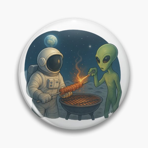 Item preview, Galactic Grill: Astronaut Teaching Space Kebab designed and sold by HEERMANArt.