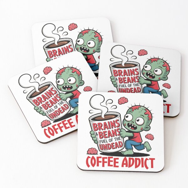 Item preview, Coffee Addict Zombie Halloween T-shirt-Brains & Beans Funny Cartoon designed and sold by al21ex.