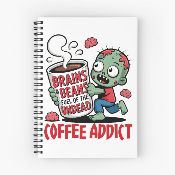 Item preview, Coffee Addict Zombie Halloween T-shirt-Brains & Beans Funny Cartoon designed and sold by al21ex.