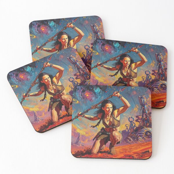 Item preview, Fantasy Barbarian Princess of Mars, a goddess with a spear designed and sold by Vintage Designs +.