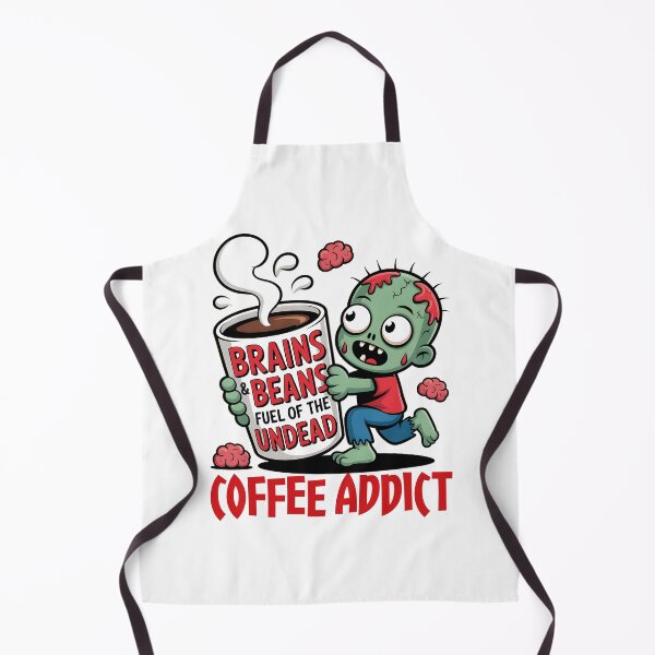 Item preview, Coffee Addict Zombie Halloween T-shirt-Brains & Beans Funny Cartoon designed and sold by al21ex.