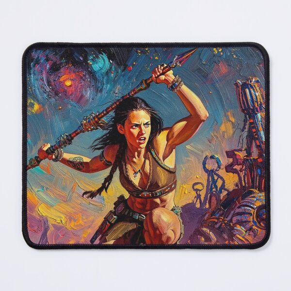 Item preview, Fantasy Barbarian Princess of Mars, a goddess with a spear designed and sold by Vintage Designs +.