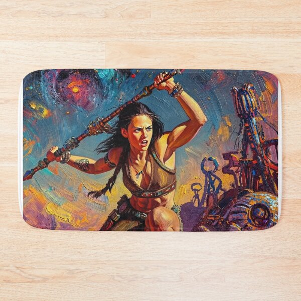 Item preview, Fantasy Barbarian Princess of Mars, a goddess with a spear designed and sold by Vintage Designs +.