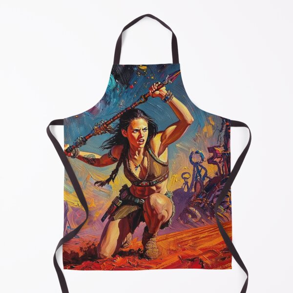 Item preview, Fantasy Barbarian Princess of Mars, a goddess with a spear designed and sold by Vintage Designs +.